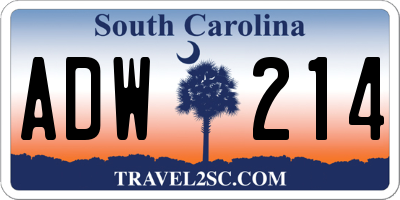 SC license plate ADW214