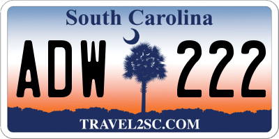 SC license plate ADW222
