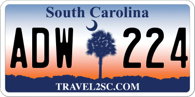 SC license plate ADW224