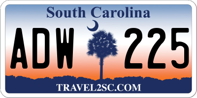 SC license plate ADW225