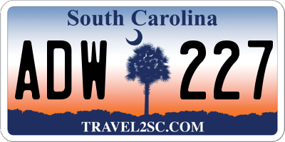 SC license plate ADW227
