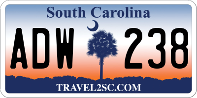 SC license plate ADW238
