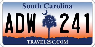 SC license plate ADW241
