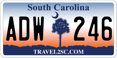 SC license plate ADW246