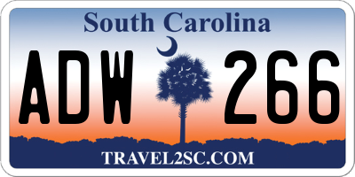 SC license plate ADW266