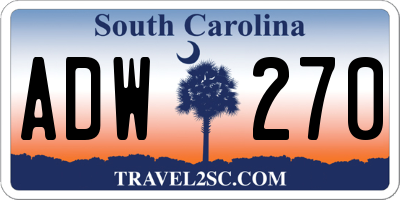 SC license plate ADW270