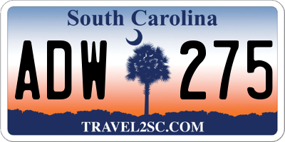 SC license plate ADW275