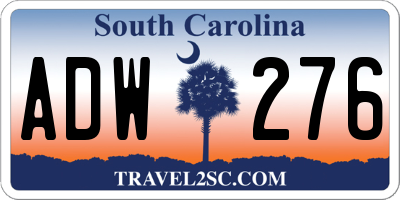 SC license plate ADW276