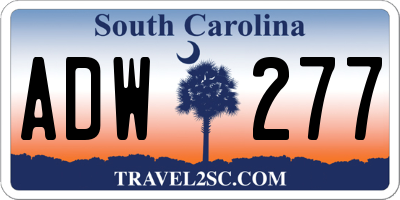 SC license plate ADW277