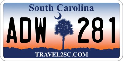 SC license plate ADW281