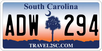 SC license plate ADW294