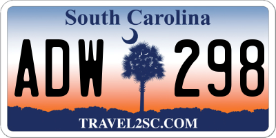SC license plate ADW298