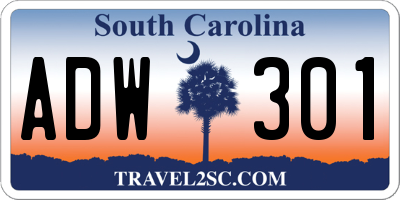 SC license plate ADW301