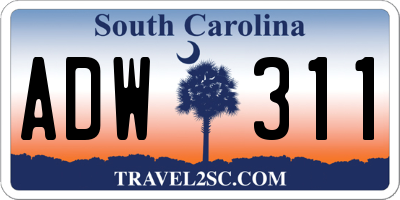 SC license plate ADW311