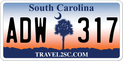 SC license plate ADW317