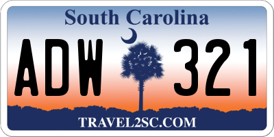 SC license plate ADW321
