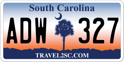 SC license plate ADW327