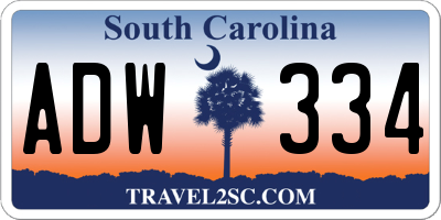 SC license plate ADW334