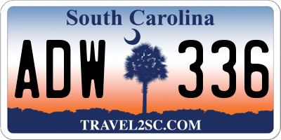 SC license plate ADW336