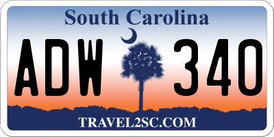 SC license plate ADW340