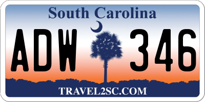 SC license plate ADW346