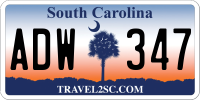 SC license plate ADW347