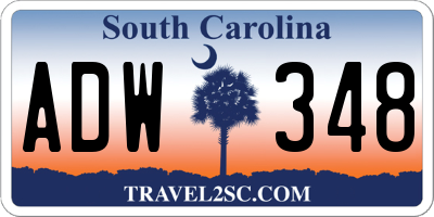 SC license plate ADW348