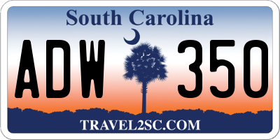 SC license plate ADW350
