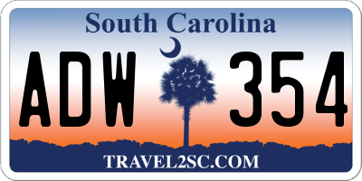 SC license plate ADW354