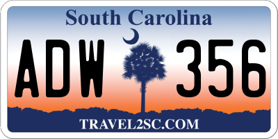 SC license plate ADW356