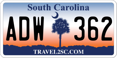 SC license plate ADW362
