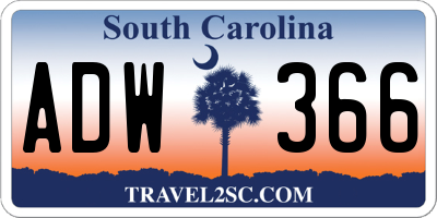 SC license plate ADW366
