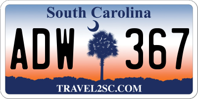 SC license plate ADW367