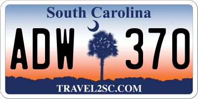 SC license plate ADW370