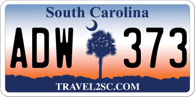 SC license plate ADW373