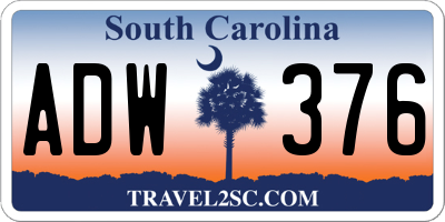 SC license plate ADW376