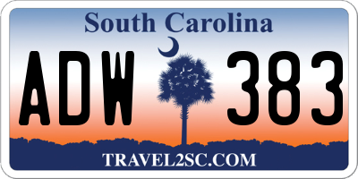 SC license plate ADW383