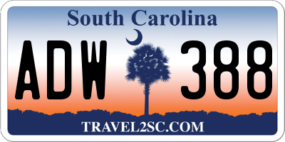 SC license plate ADW388