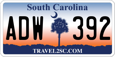 SC license plate ADW392
