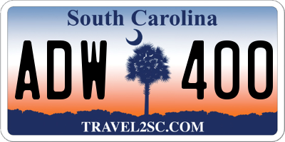 SC license plate ADW400