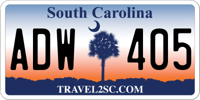 SC license plate ADW405