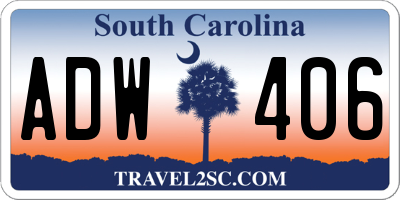SC license plate ADW406