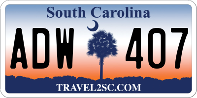 SC license plate ADW407