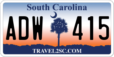 SC license plate ADW415