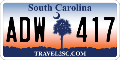 SC license plate ADW417