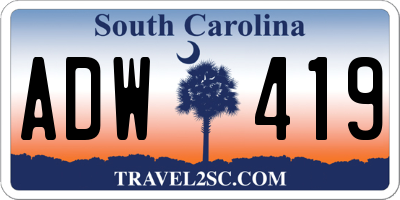 SC license plate ADW419