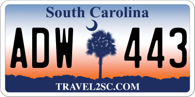 SC license plate ADW443