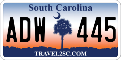SC license plate ADW445