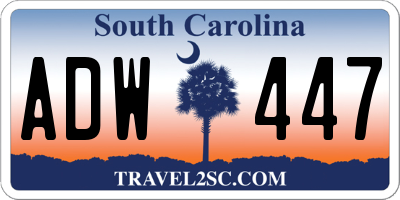 SC license plate ADW447