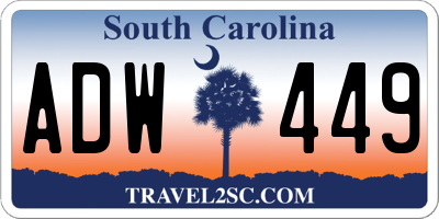 SC license plate ADW449